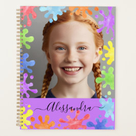 Editable Pastel Splash Custom Photo Frame  Planer