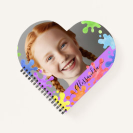 Editable Pastel Splash  cute Custom Photo Frame  Notizbuch
