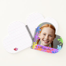 Editable Pastel Splash cute Custom Photo Frame Notizbuch