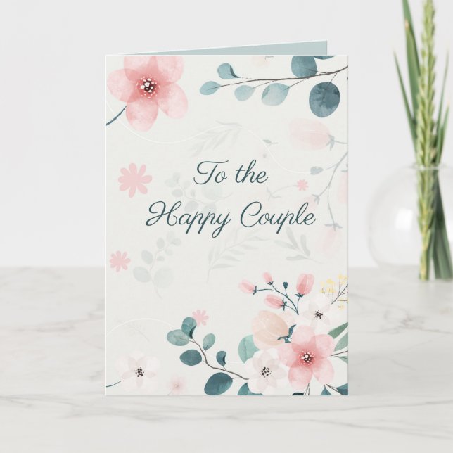 Editable Pastell Floral Blume Karte (Vorderseite)