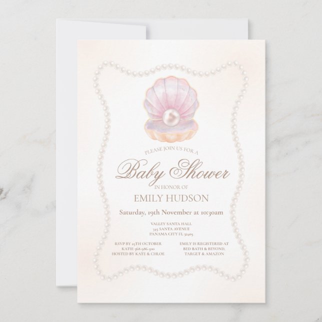 Editable Pearl Invitation (Devant)