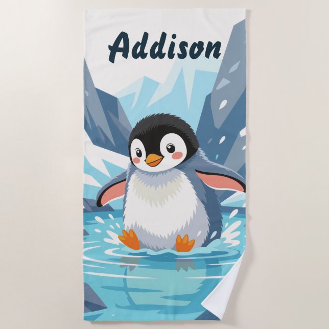 Editable Penguin Strandtuch (Vorderseite)