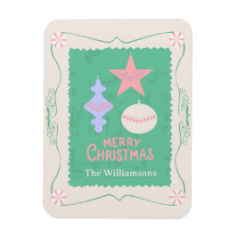Editable Personalized Candy Christmas Ornament Magnet