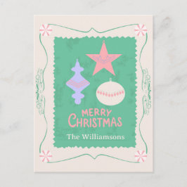Editable Personalized Candy Christmas Ornament Postkarte