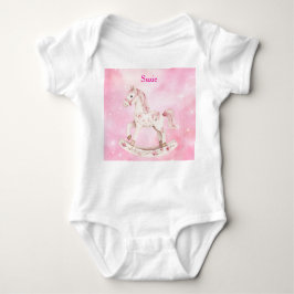 Editable Pink Chinoiserie Baby Bodysuit Strampler