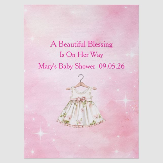 Editable Pink Chinoiserie Tissue Paper Seidenpapier (Vorderseite)