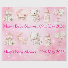 Editable Pink Chinoiserie Wrapping Paper Geschenkpapier