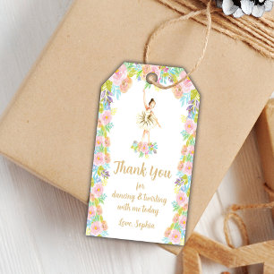 Editable Pink Dance Gastgeschenk Tags für Mädchen Geschenkanhänger