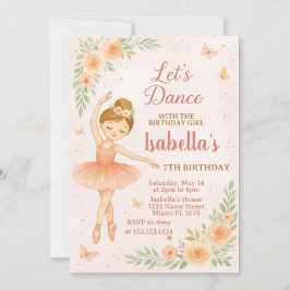 Editable Pink Tutu Party Card for Girls Einladung