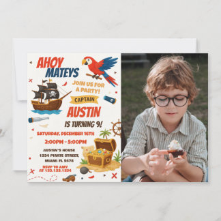 Editable Pirate Birthday Party Einladung