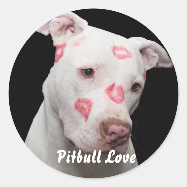 Editable Pitbull Lover Runder Aufkleber (Vorderseite)