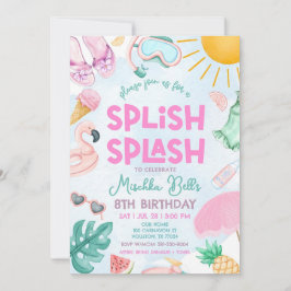 Editable Pool Party Invitation Summer Girl Birthda Einladung