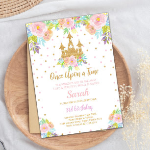Editable Princess Birthday Einladung