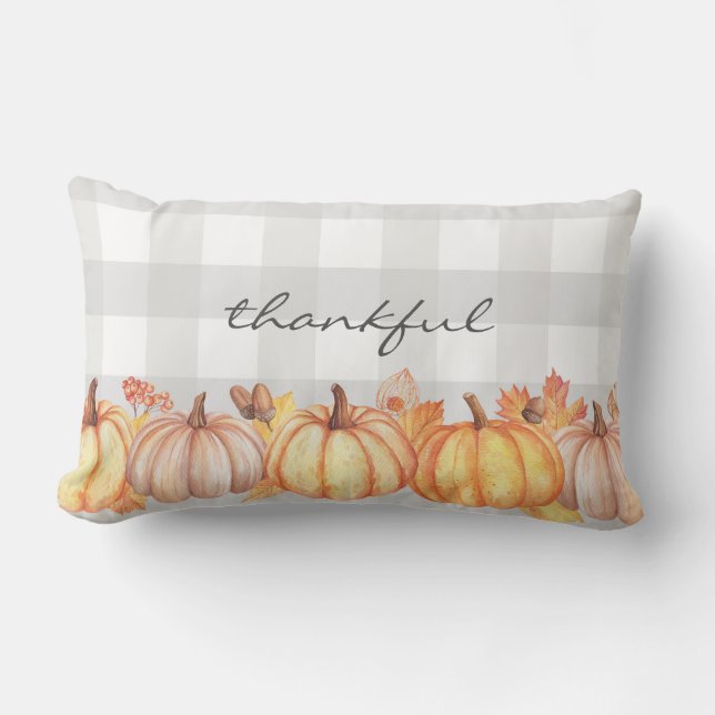 EDITABLE Pumpkin Wasserfarbe Nachricht Kopfkissen, Lendenkissen (Vorderseite)