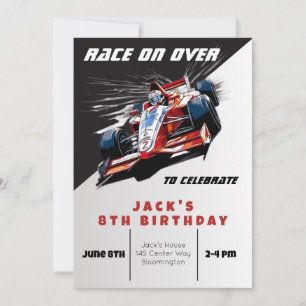 Editable Race Car Birthday Einladung