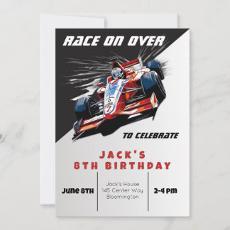 Editable Race Car Birthday Einladung