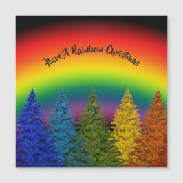 Editable Rainbow Christmas Tree Magnetkarte