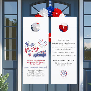 Editable Real Anwesen Flyer 4. Juli Patriotic Türanhänger