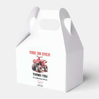 Editable Red ATV Wheeler Bike Geburtstagsparty Geschenkschachtel