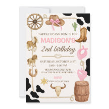 Editable Rodeo Cowgirl Einladung