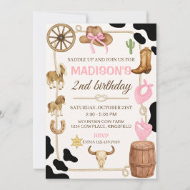 Editable Rodeo Cowgirl Einladung