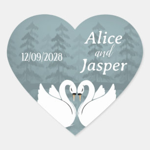 Editable Romantische und elegante Hochzeitsaufkleb Herz-Aufkleber