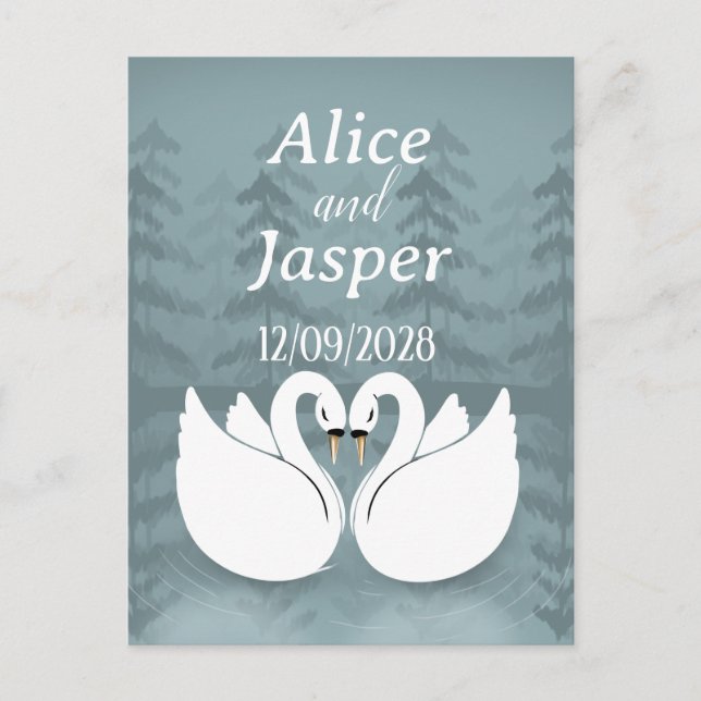 Editable Romantische und elegante Hochzeitsaufkleb Postkarte (Vorderseite)