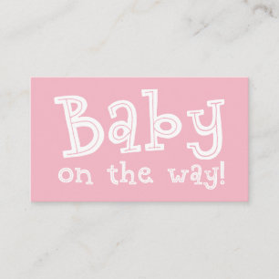 Editable rosa Geschenkkarte, Baby on the way! Begleitkarte