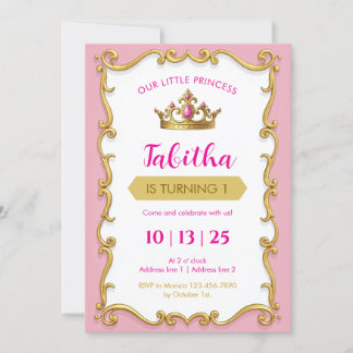 Editable Royal Ball Princess Birthday Invites Einladung