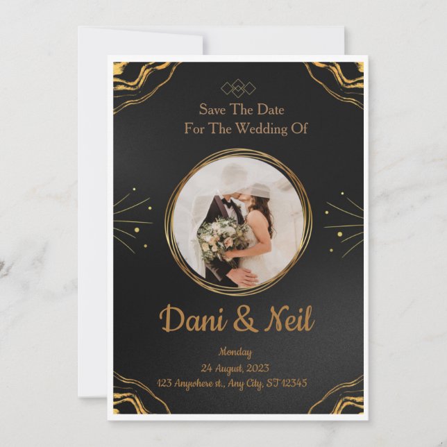 Editable Rustic Wedding Invitation Set & RSVP Bund (Devant)