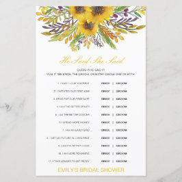 Editable sagte, sie sagte Polterabend Game