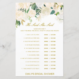 Editable sagte, sie sagte Polterabend Game