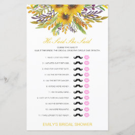 Editable sagte, sie sagte Polterabend Game