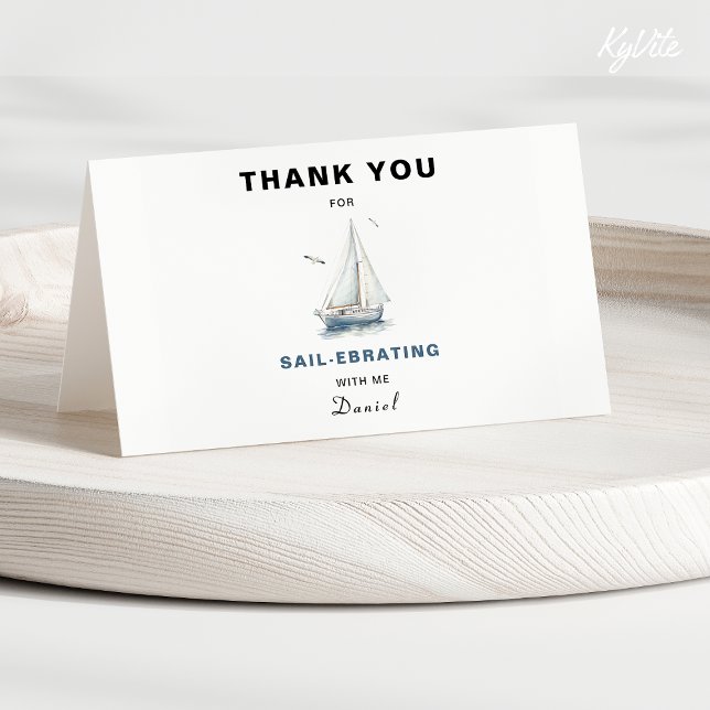 Editable Sail-Ebrate Geburtstag Danke Karte (Von Creator hochgeladen)