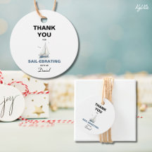 Editable Sailboat Nautical Gevor/ Vielen Dank Tag