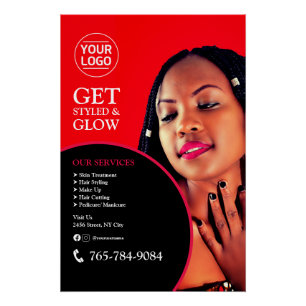 Editable Salon Services Glossy Poster