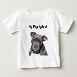 Editable schwarzes Pitbull Baby T-shirt
