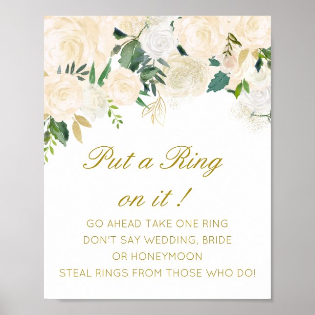 Editable Setzen Sie einen Ring auf das Brautparty  Poster (Vorne)
