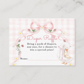 Editable Silly Goose Baby Shower Pink Bow Begleitkarte