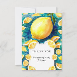 Editable Simple Lemon Birthday Dankeskarte