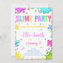 Editable Slime Birthday Einladung