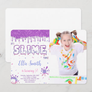 Editable Slime Foto Einladung