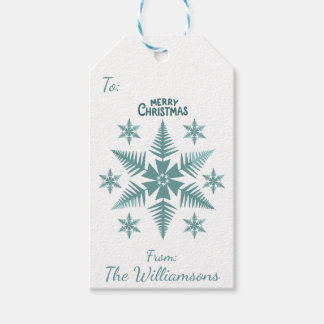 Editable Snowflake Christmas/Holiday Geschenkanhänger