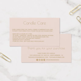 Editable Soy Candle Care Card mit LogoBlush