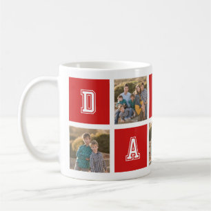 Editable Square Color Varsity Daddy Foto Collage Kaffeetasse