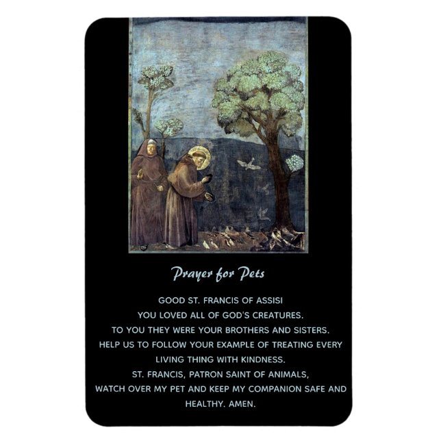 Editable St. Francis von Assisi Gebet für Haustier Magnet (Vertikal)