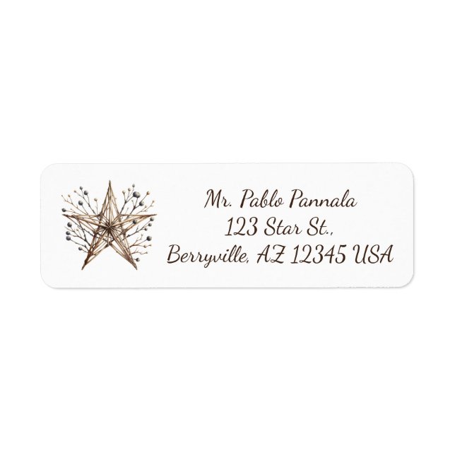 Editable Star and Berries Return Address (Vorne)