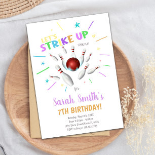 Editable Strike Party Einladung für Jungen oder Mä