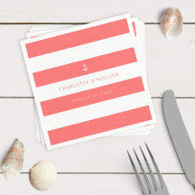 Editable Stripes Color Anchor Nautical Wedding
