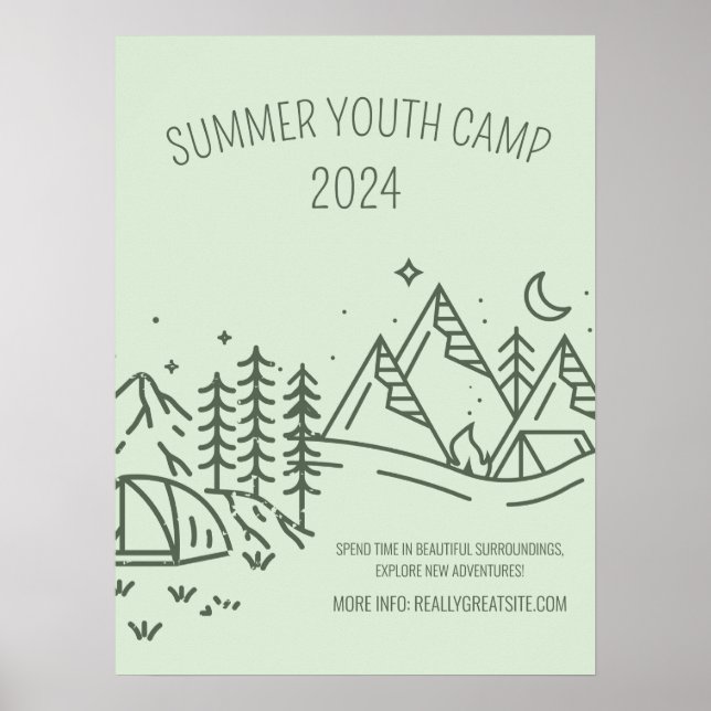 Editable Summer Fun Camp , Youth Summer Camp Poster (Vorne)